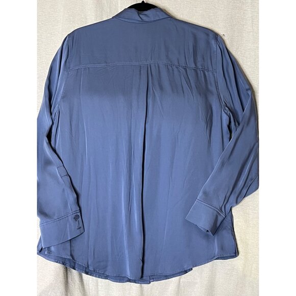 Chico's Women's Modal Button-Up Shirt Size 2 (US 12/14) Blue Career Boho - Picture 6 of 13